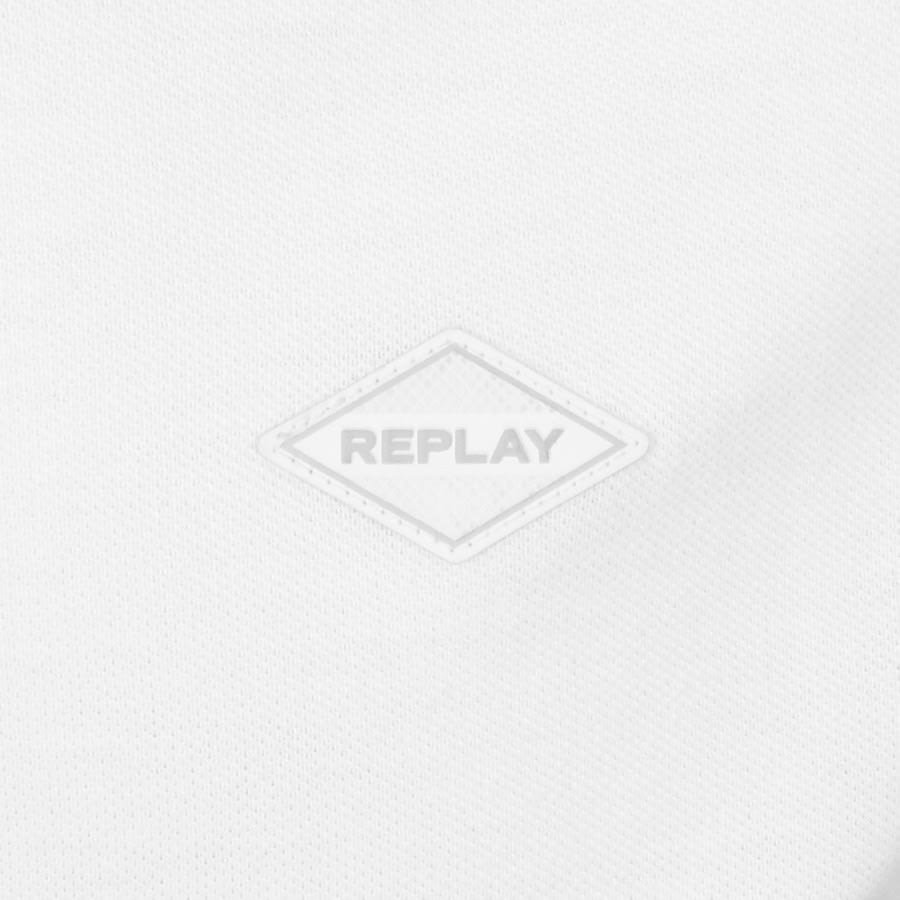 Alternative Image for ProductReplay Short Sleeved Logo Polo T Shirt White3